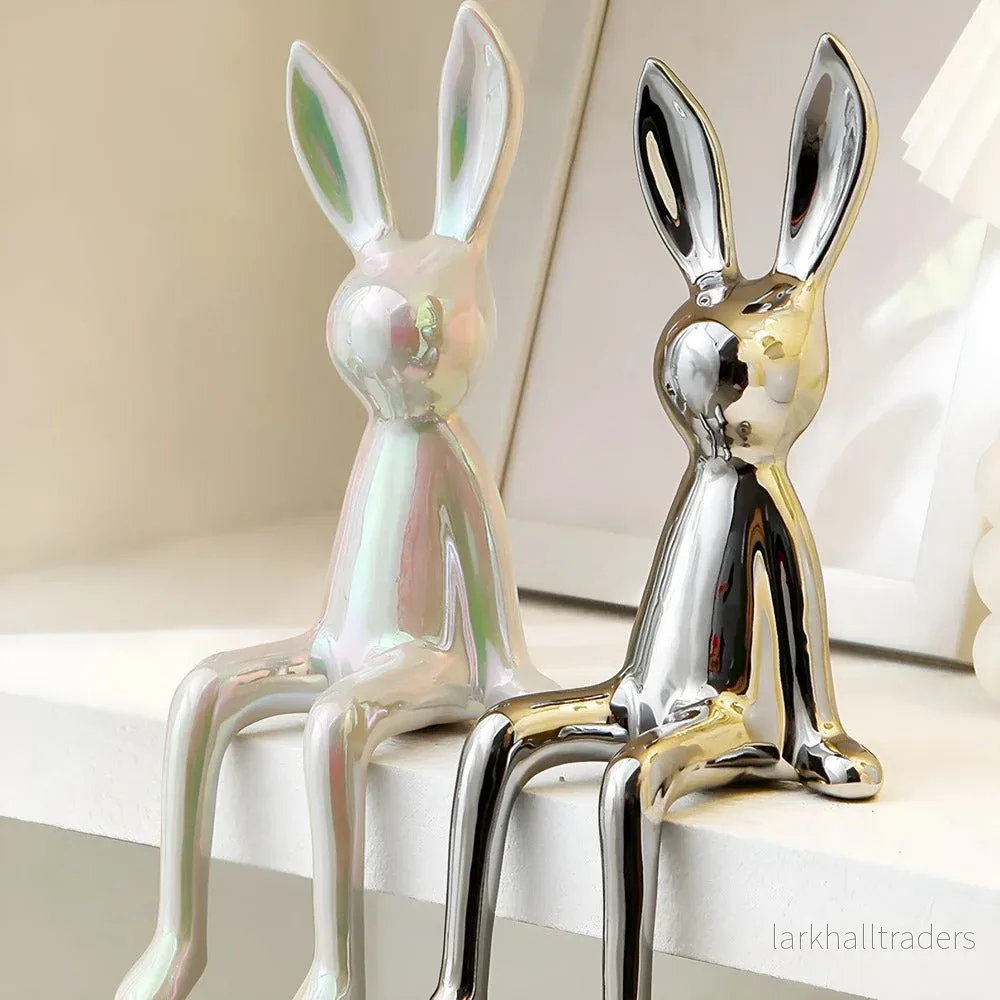 GlimmerHare – Gyllene Keramikfigur för Hylla och Bord - Bild 2