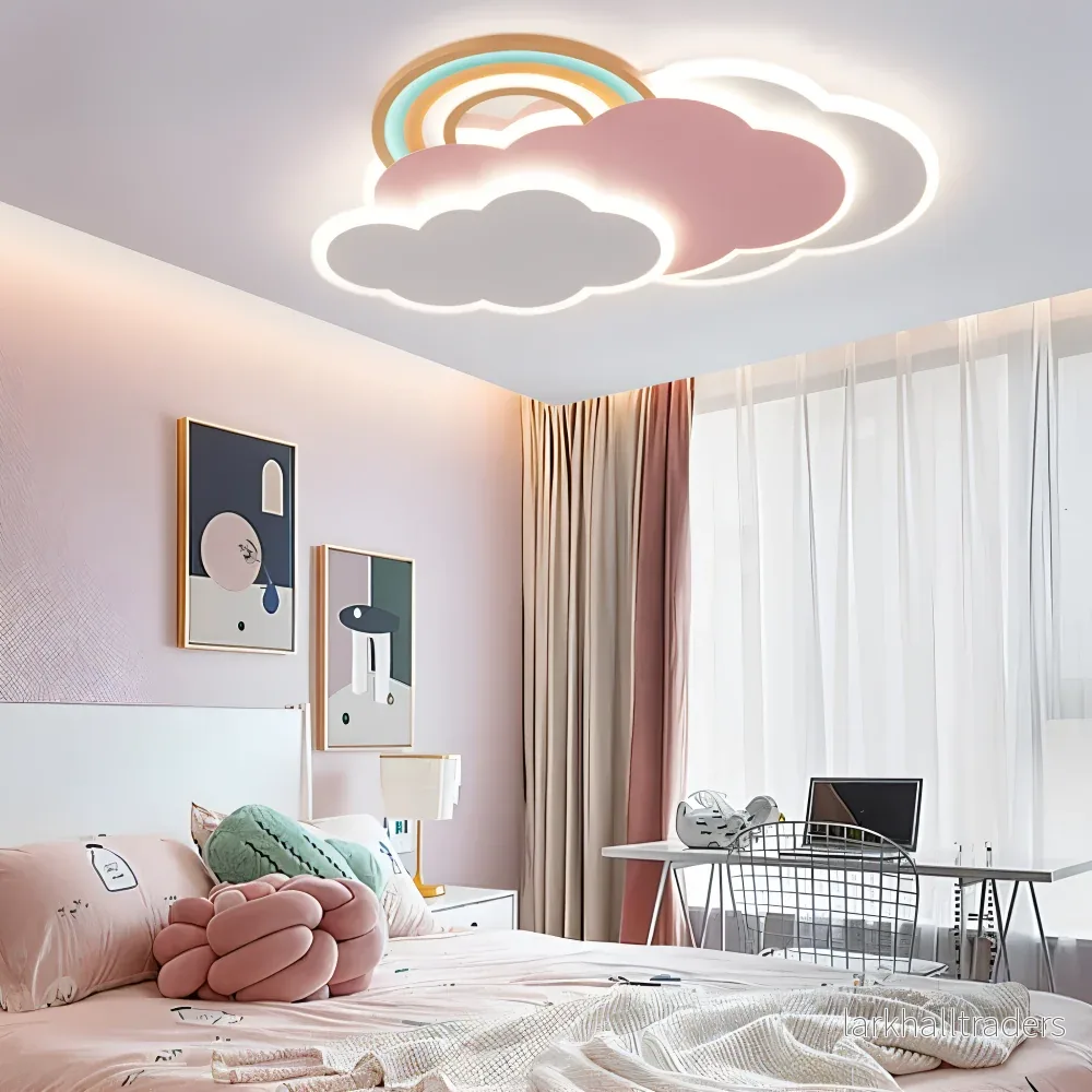 DreamGlow – Färgglad Moln & Regnbåge LED-Taklampa för Barnrum - Bild 3