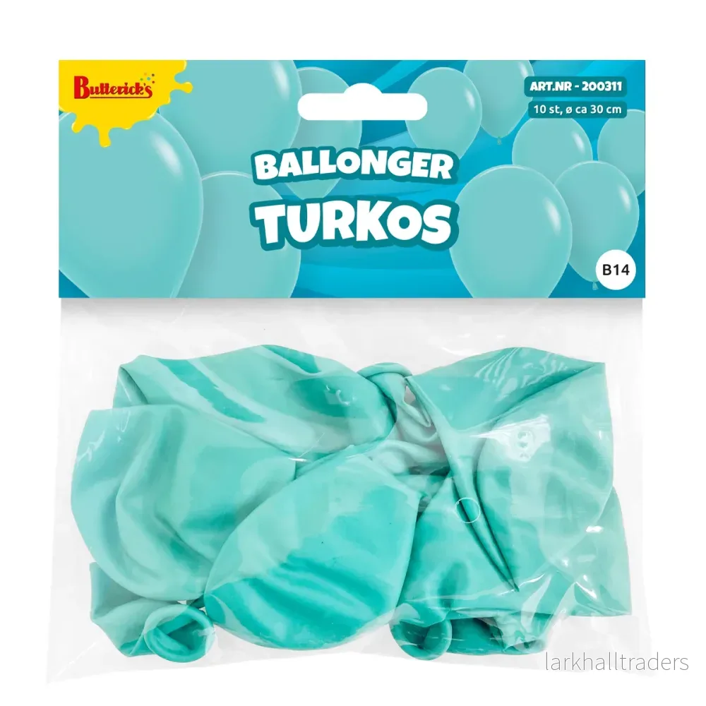 Ballonger, turkos 30 cm 10 st - Bild 2