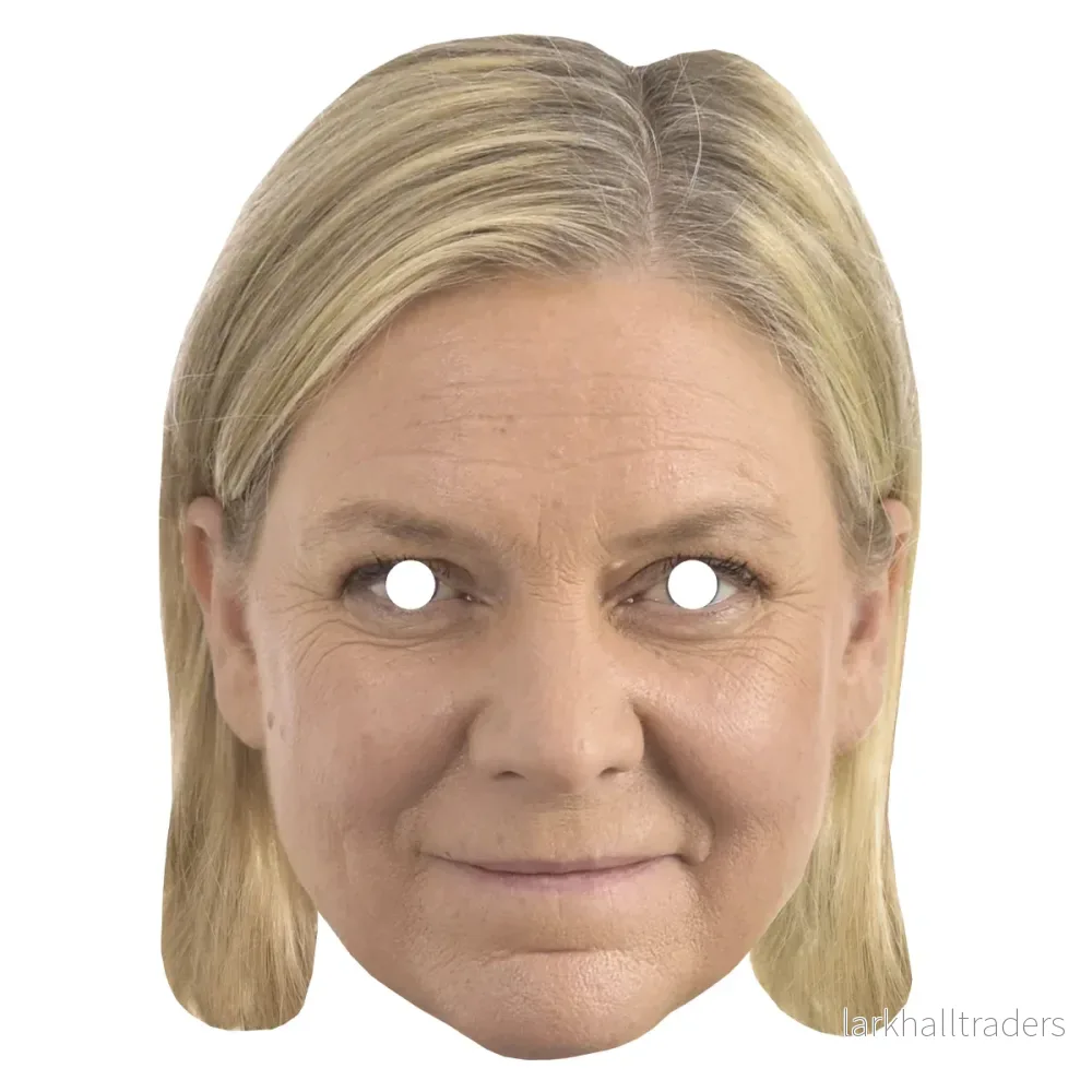 Pappmask, Magdalena Andersson Pappmask, Magdalena Andersson