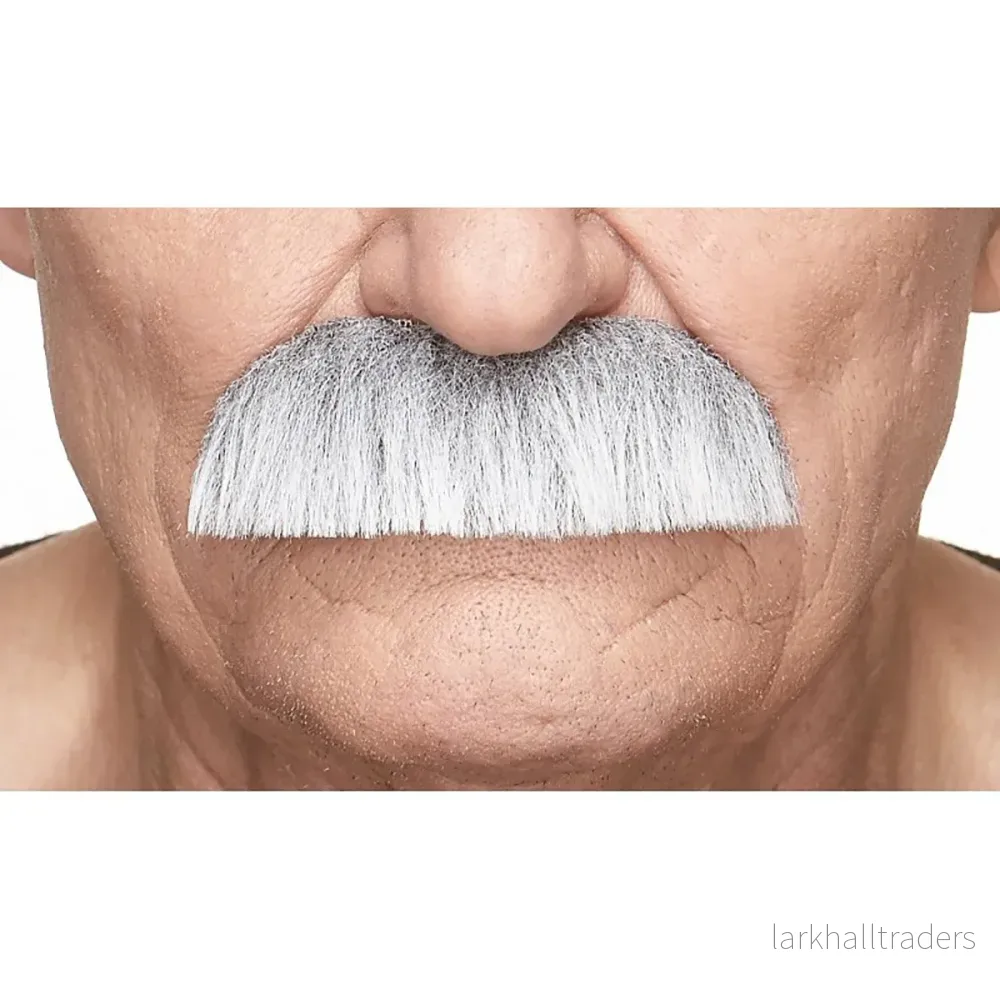 Mustasch, barkeep grå/vit