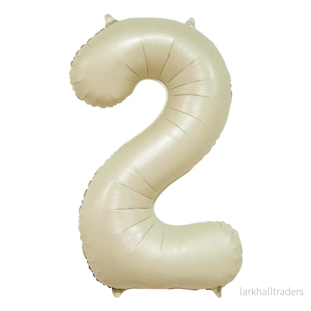 Folieballong, siffra 2 krämvit 86 cm Folieballong, siffra 2 krämvit 86 cm