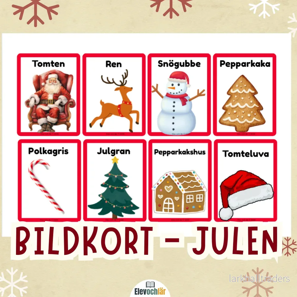 Bildkort julen - 16 stycken bildstöd med julens ord - Bild 2