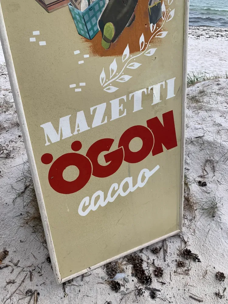 Gammal Mazetti-reklamskylt i träram - Bild 3