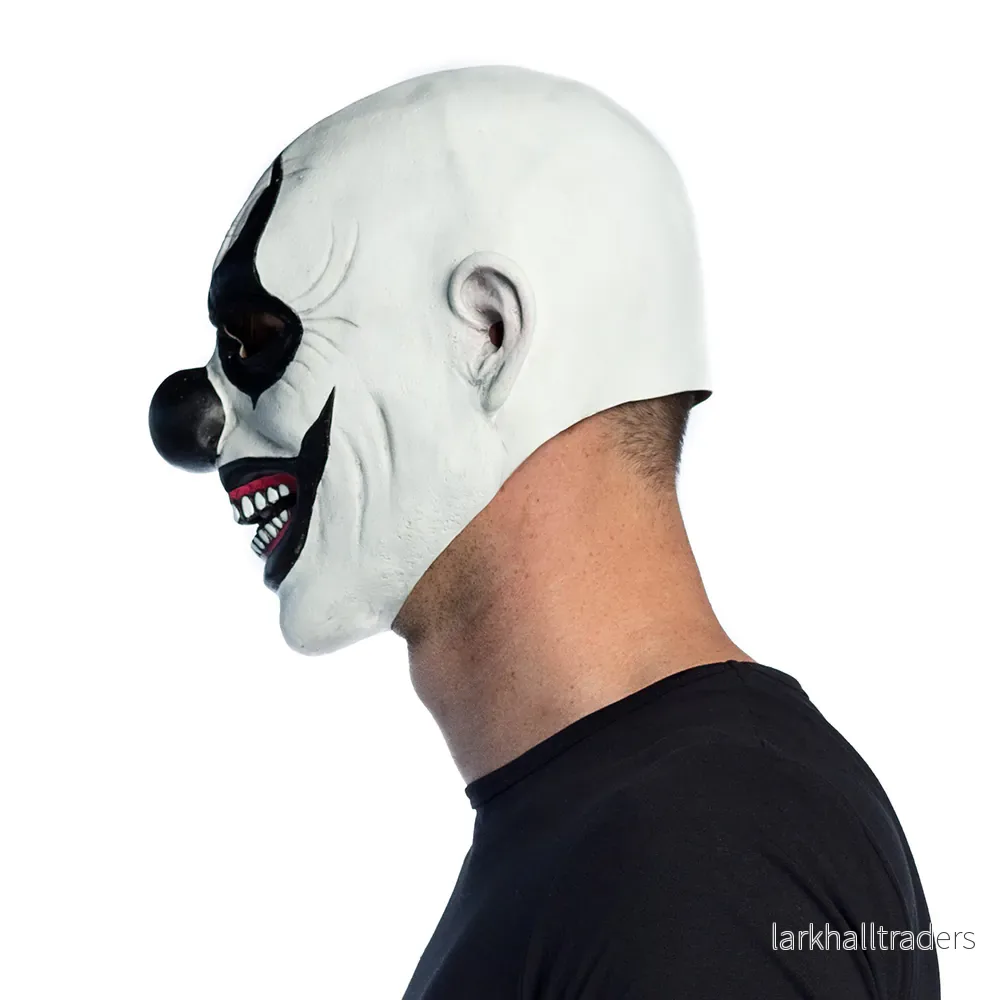 Latexmask, Evil clown svart/vit - Bild 3