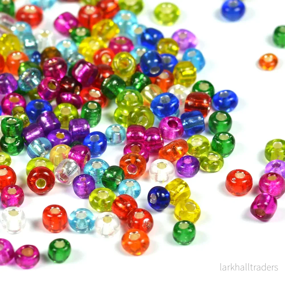 Seed Beads, 4mm, silverlined mix Seed Beads, 4mm, silverlined mix