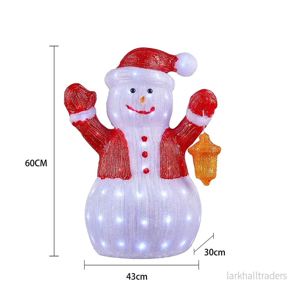 Snögubbe Akryl - höjd 60 cm med LED-ljus - Bild 3