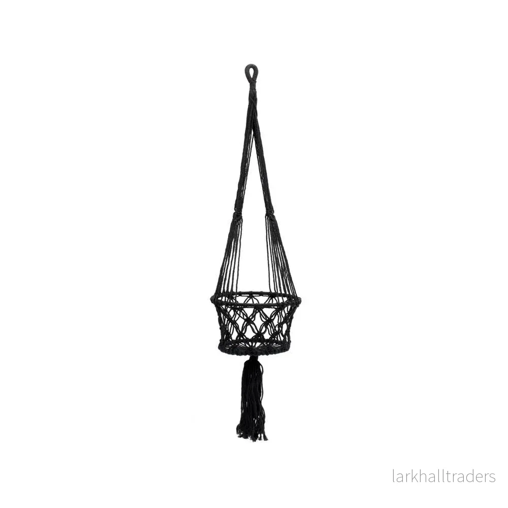 Macrame Växthållare – Svart – M Macrame Växthållare – Svart – M