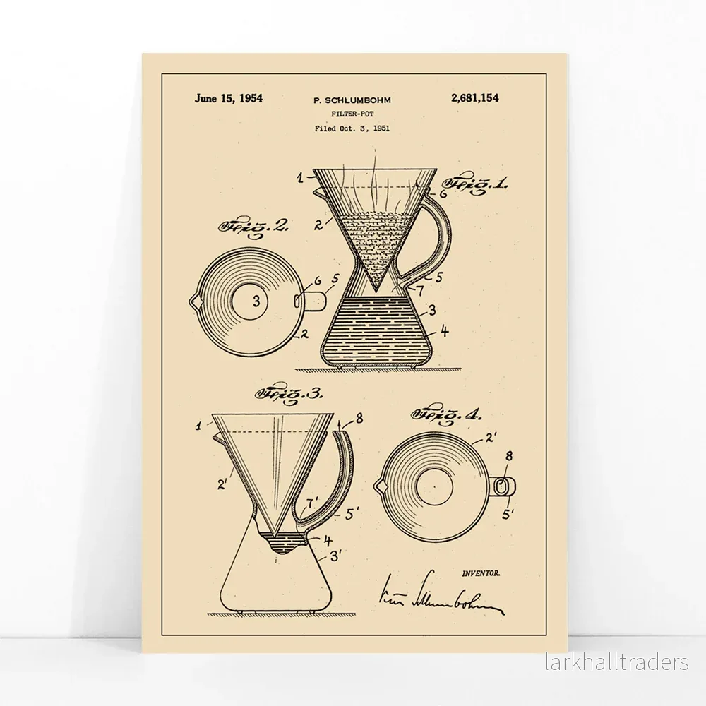 Kaffefilterkanna patent Poster - Bild 3