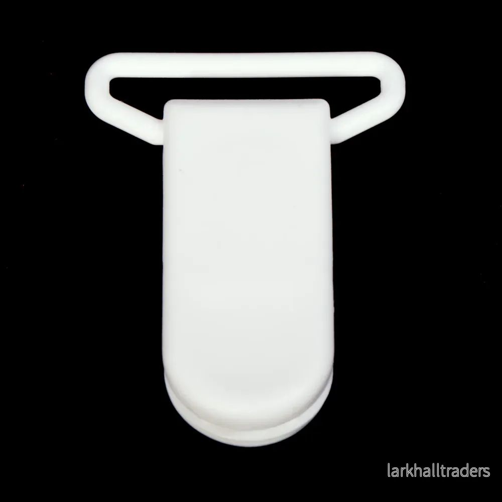 Clips i plast, vit, 25mm