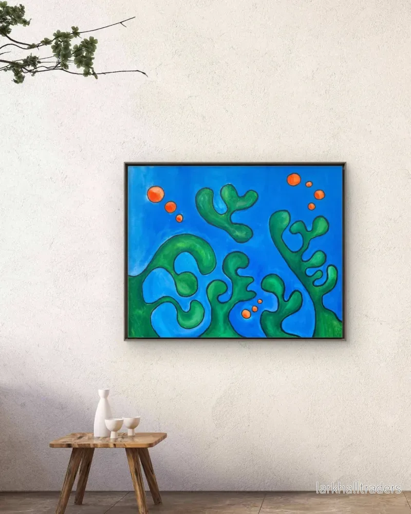 SEA - En abstrakt undervattensinspirerad målning 60,5 x 50 cm - Bild 2