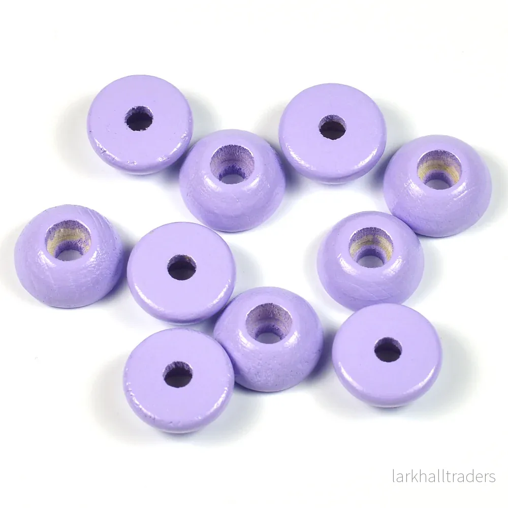 Halvpärlor i trä, lavendel, 12st Halvpärlor i trä, lavendel, 12st