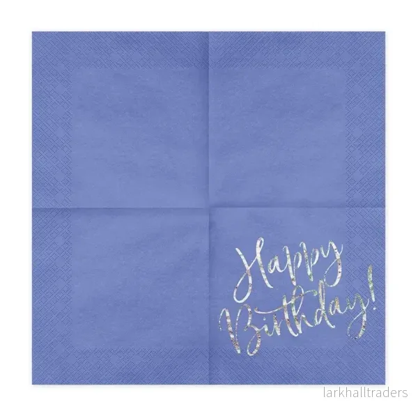 Servetter, happy birthday navy blue 20 st - Bild 2