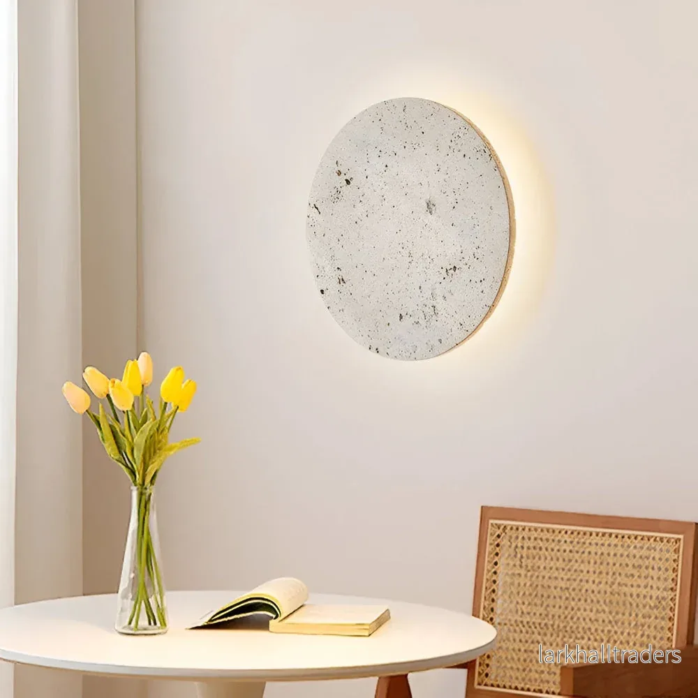 ZenLume – Cirkulär Travertin Vägglampa | Japansk Stil & Ambient LED-belysning ZenLume – Cirkulär Travertin Vägglampa | Japansk Stil & Ambient LED-belysning