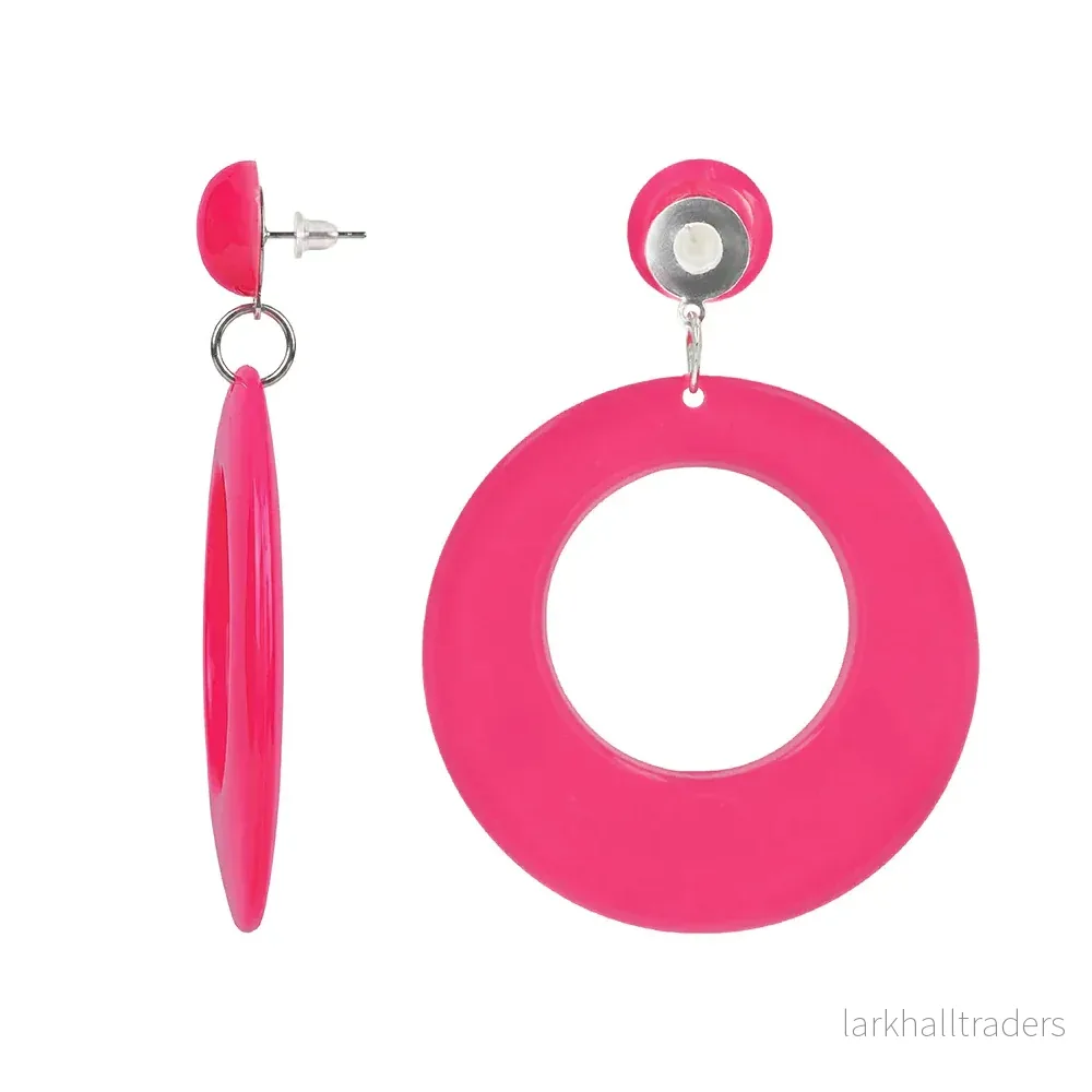 Örhängen, retro neon rosa - Bild 3