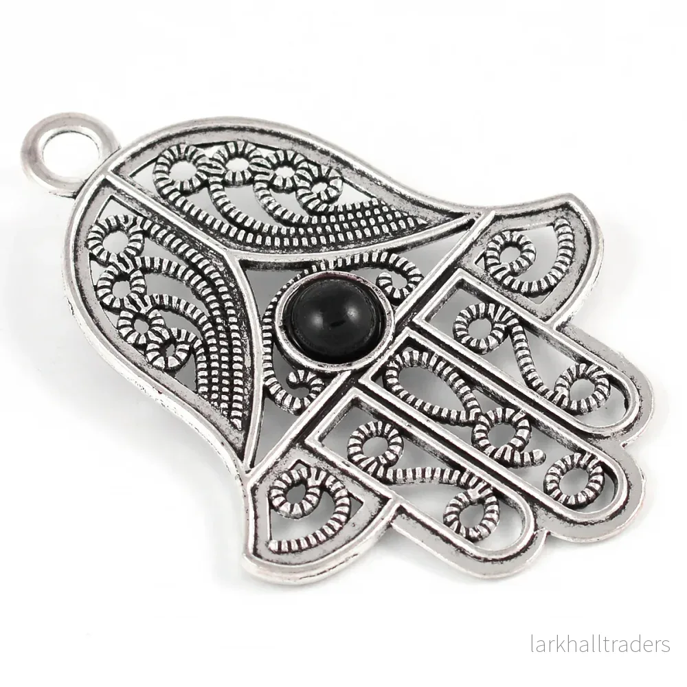 Berlock, stor Hamsas hand, antiksilver, 48x65mm, 1st - Bild 2
