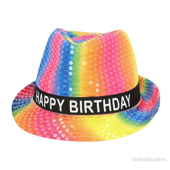 Glitterhatt, happy birthday regnbåge