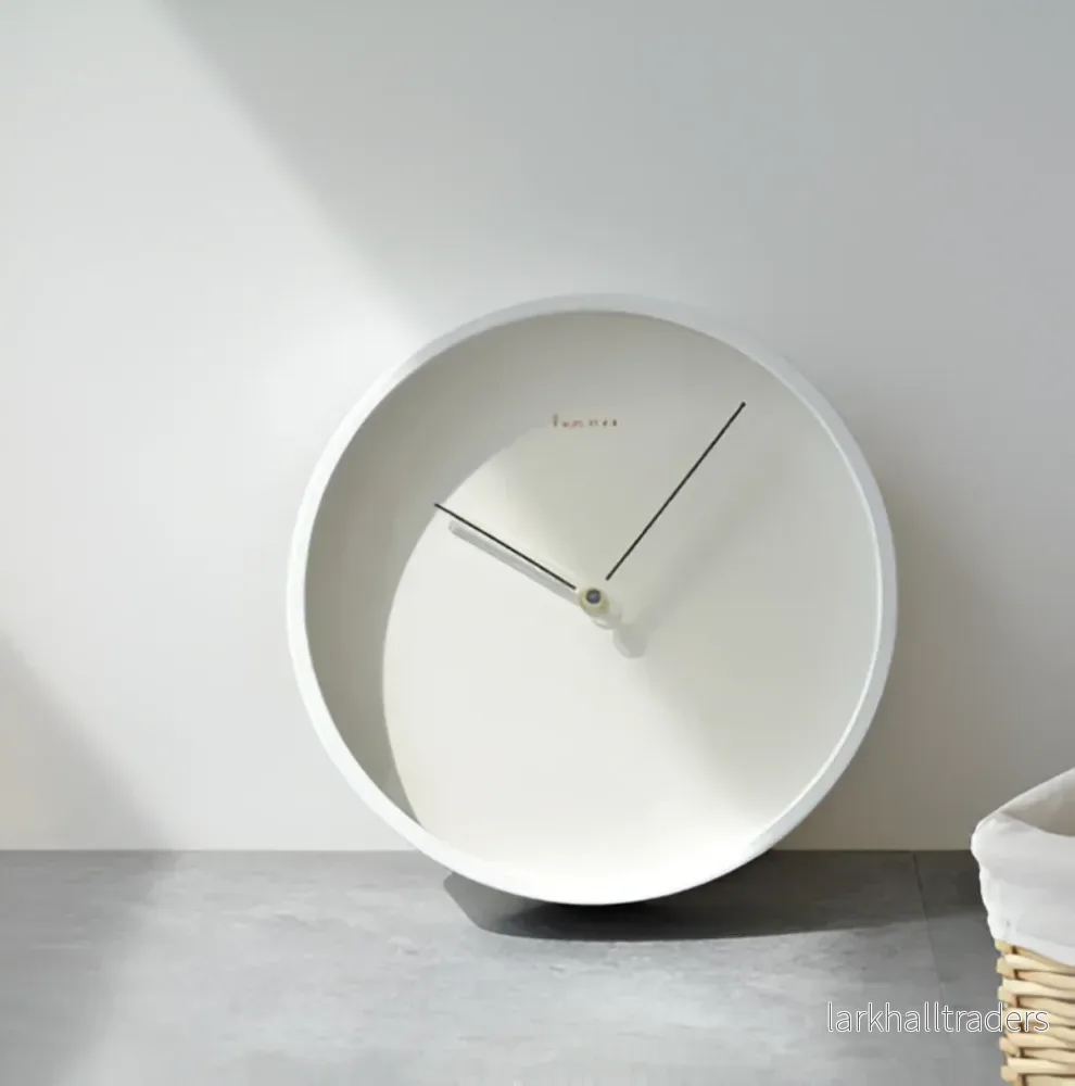 HaloQuiet – Elegant Vit Metallväggklocka i Modern Minimalism HaloQuiet – Elegant Vit Metallväggklocka i Modern Minimalism