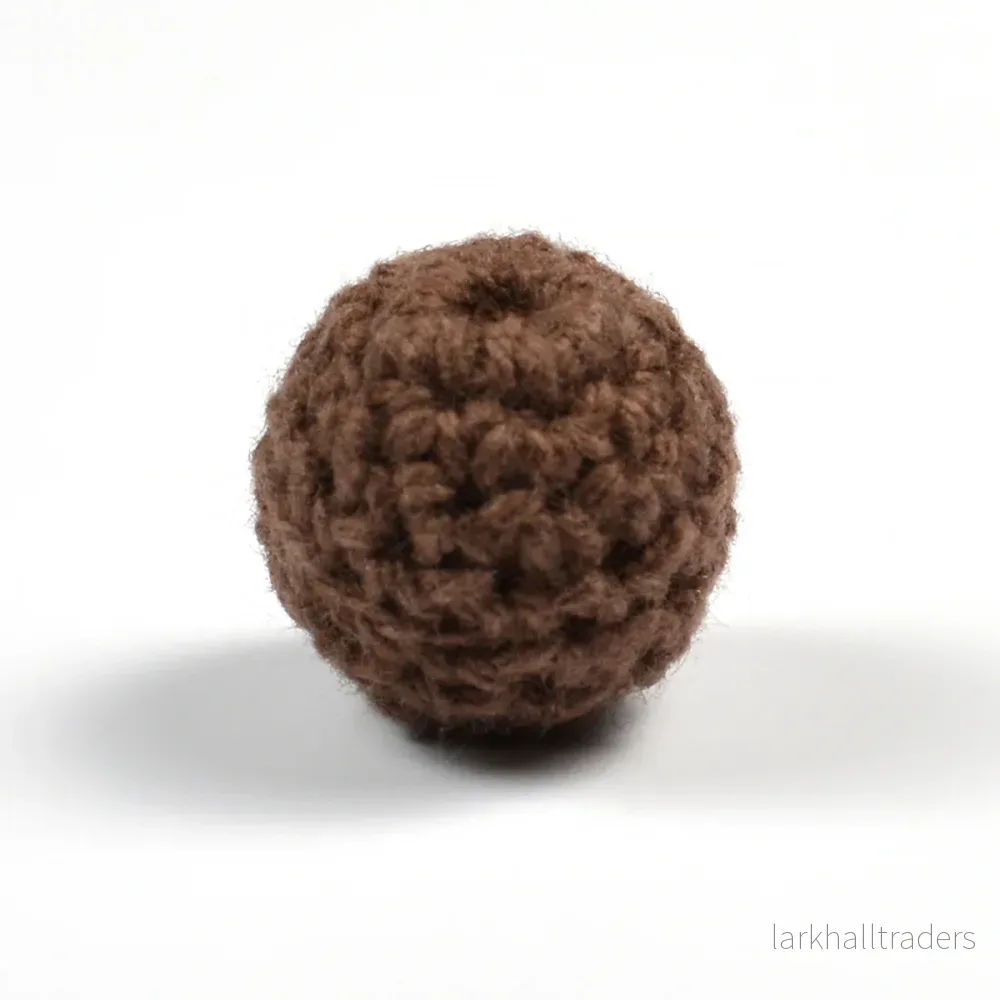 Virkad pärla, chokladbrun, 16mm