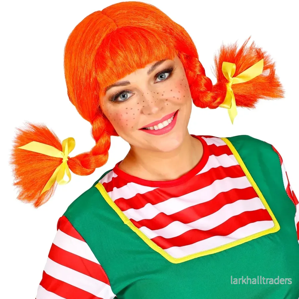 Peruk, flätor orange - Bild 2