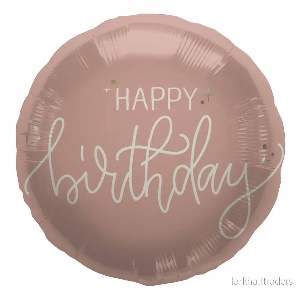 Folieballong, happy birthday crème rose 45 cm Folieballong, happy birthday crème rose 45 cm