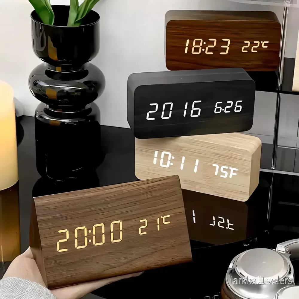 WakeyWood – Modern LED-Väckarklocka med Digital Display - Bild 2
