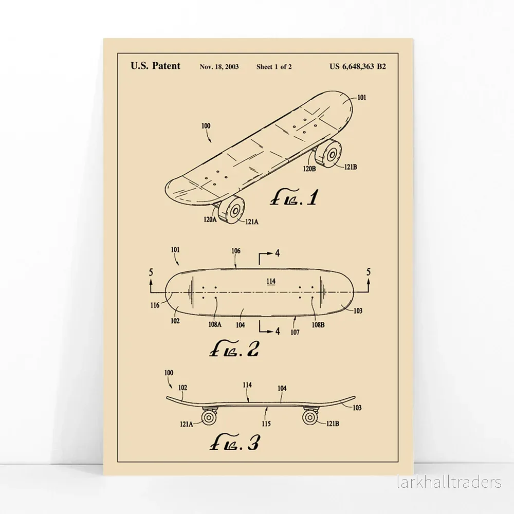 Skateboardpatent Poster - Bild 3