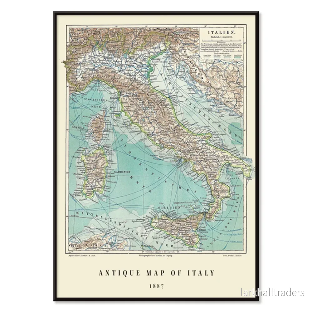 Antik karta över Italien Poster - Bild 2