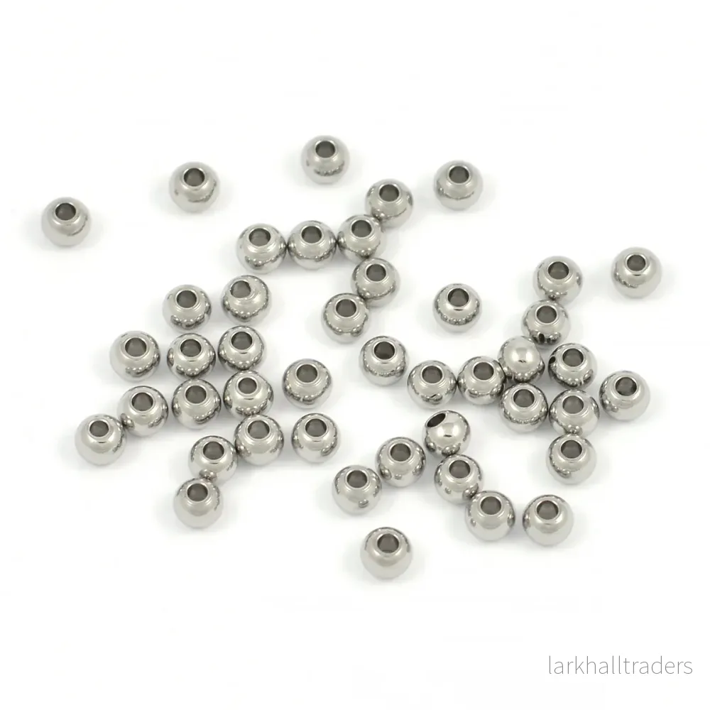 Runda pärlor av rostfritt stål, 3mm, 30st Runda pärlor av rostfritt stål, 3mm, 30st
