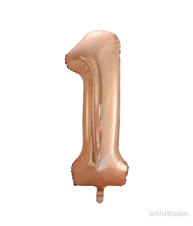 Folieballong, siffra 1 roséguld 86 cm Folieballong, siffra 1 roséguld 86 cm
