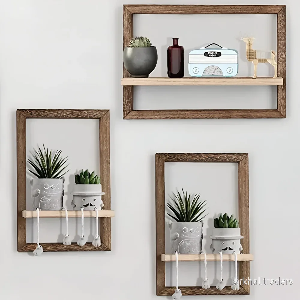 GeoFrame – Modern Geometrisk Trähylla i Flytande Design - Bild 3