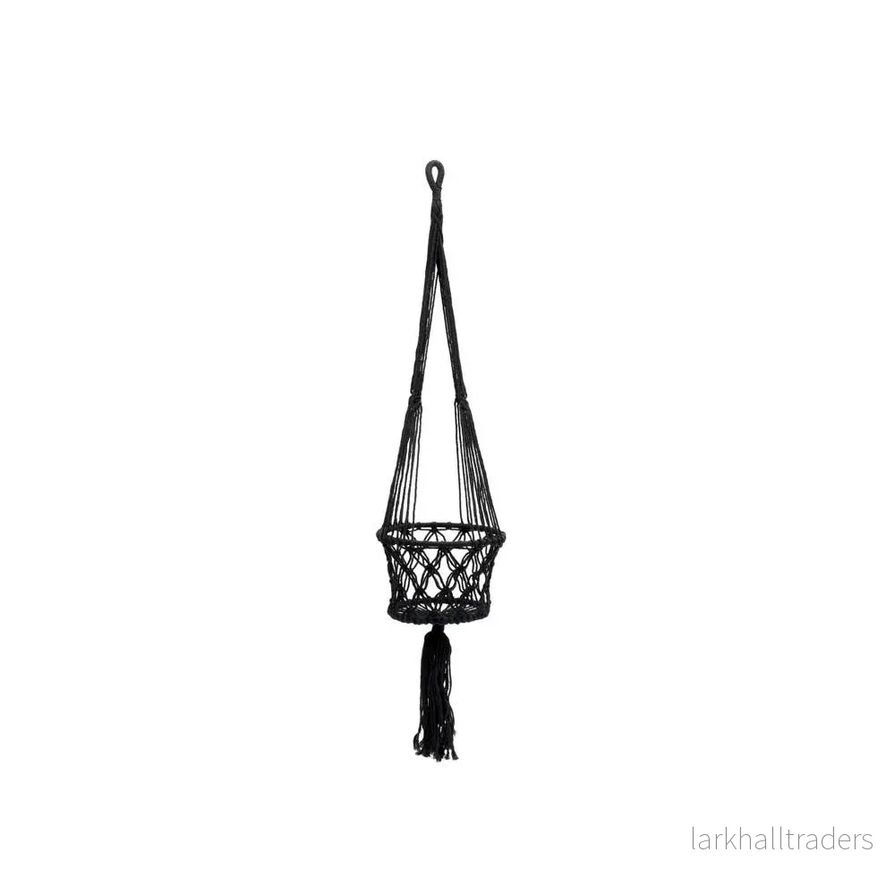 Macrame Växthållare – Svart – S Macrame Växthållare – Svart – S