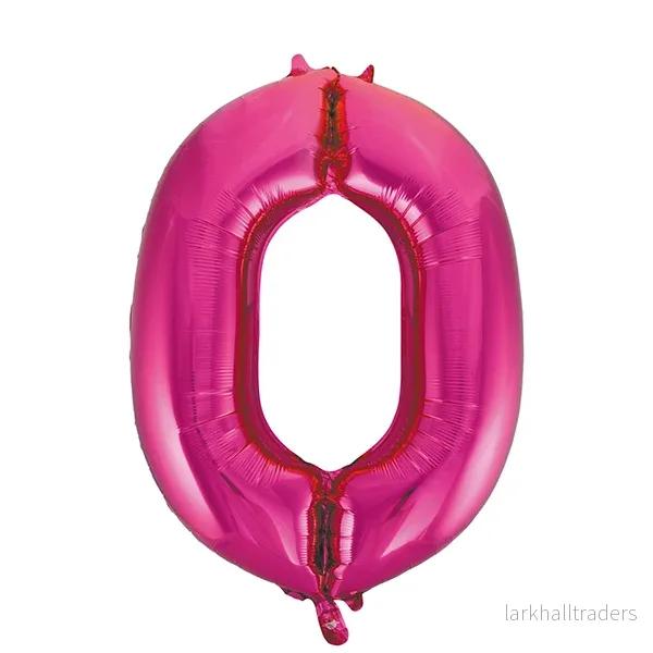 Folieballong, siffra 0 rosa 86 cm Folieballong, siffra 0 rosa 86 cm