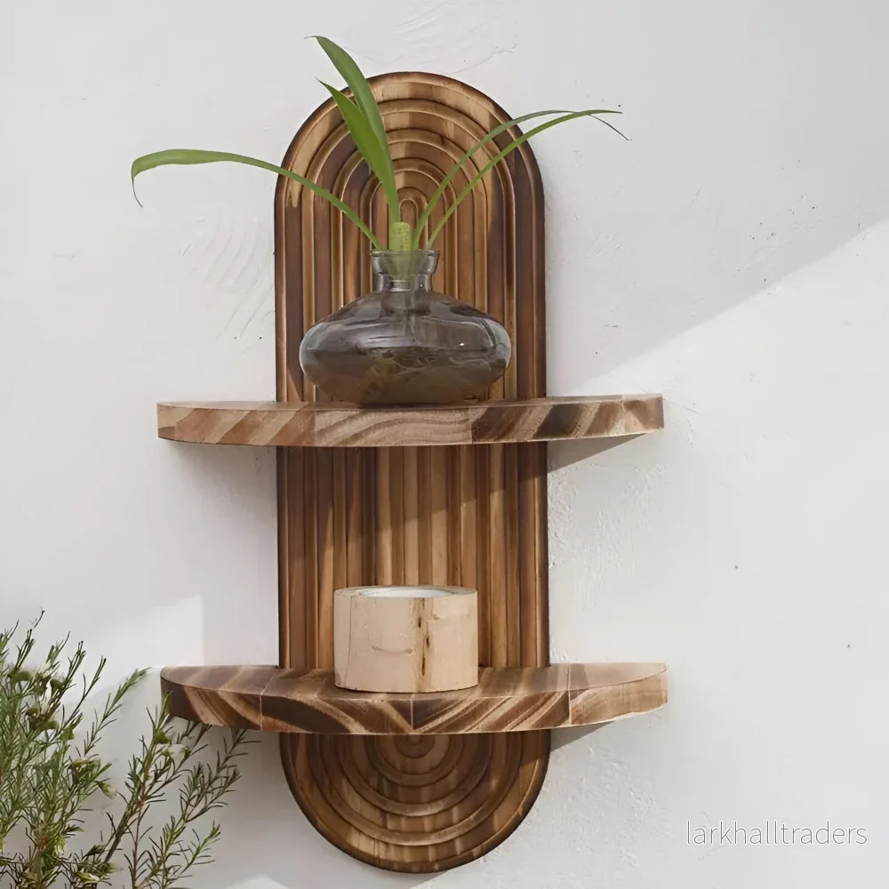 BohoRust Shelf – Handgjord Geometrisk Trähylla i Rustik Ovaldesign BohoRust Shelf – Handgjord Geometrisk Trähylla i Rustik Ovaldesign