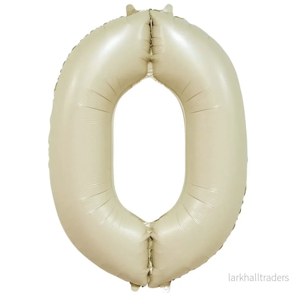 Folieballong, siffra 0 krämvit 86 cm