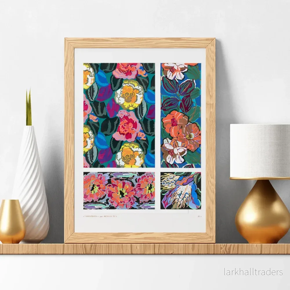 Geometriska blommönster 8 Poster