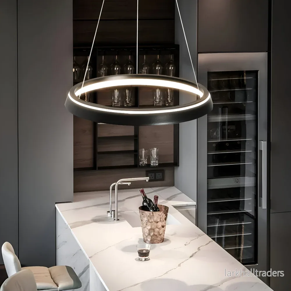CircaLume – Minimalistisk Rund LED Pendellampa i Svart & Vit - Bild 2