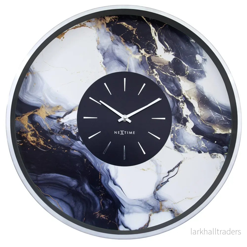 Väggklocka Marble duo 48 cm /vit