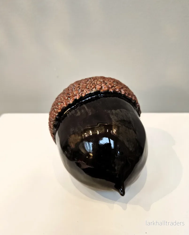 Handgjord Keramik Acorn Nr 3 - brun Skulptur - Bild 3