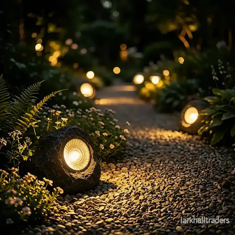 Solcellsdriven trädgårdslampa i stenlook med LED Solcellsdriven trädgårdslampa i stenlook med LED