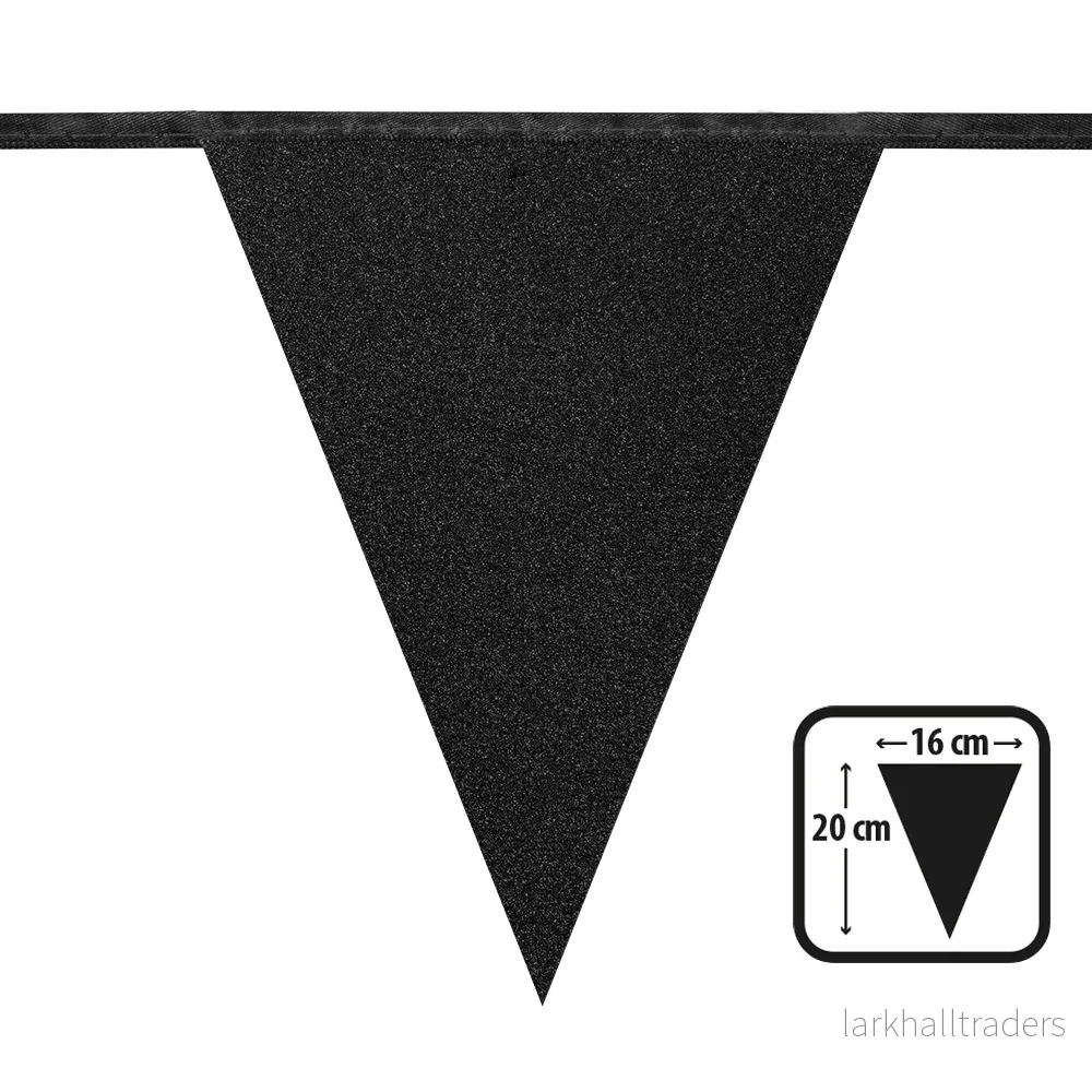 Girlang, svart glitter 6 m