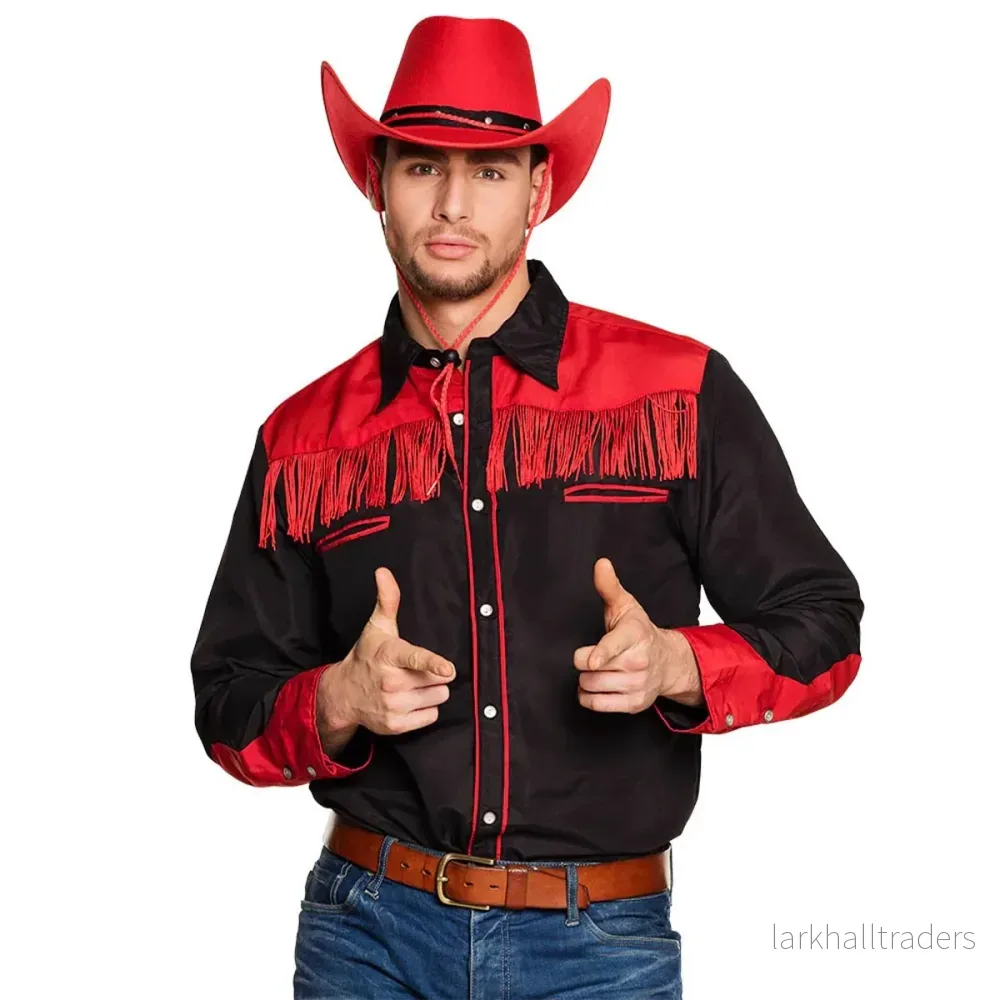 Cowboyskjorta, svart/röd Cowboyskjorta, svart/röd