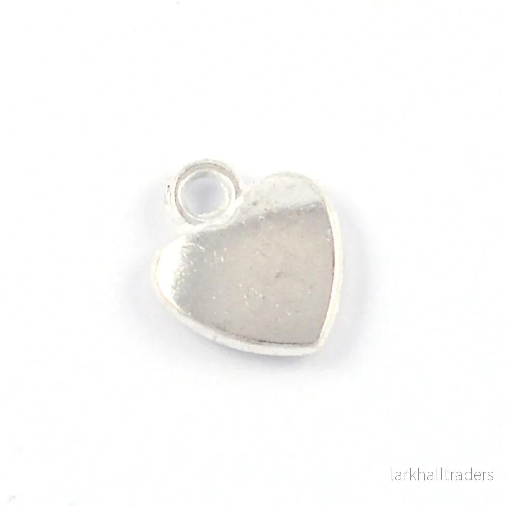 Berlock, hjärta, silver, 10x12mm, 10st