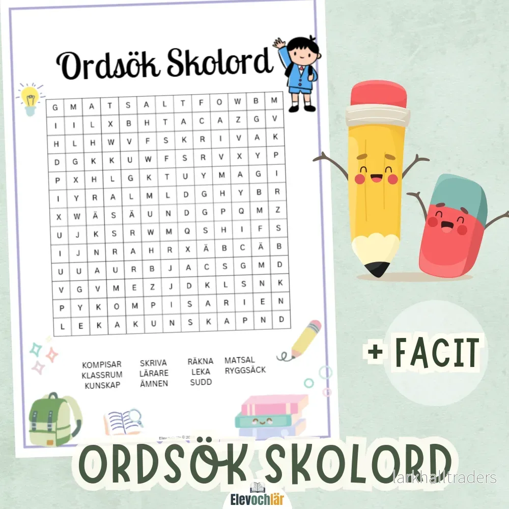 Skolord ordsök – träna på elevnära ord Skolord ordsök – träna på elevnära ord