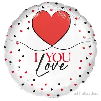 Folieballong, I love you 45 cm