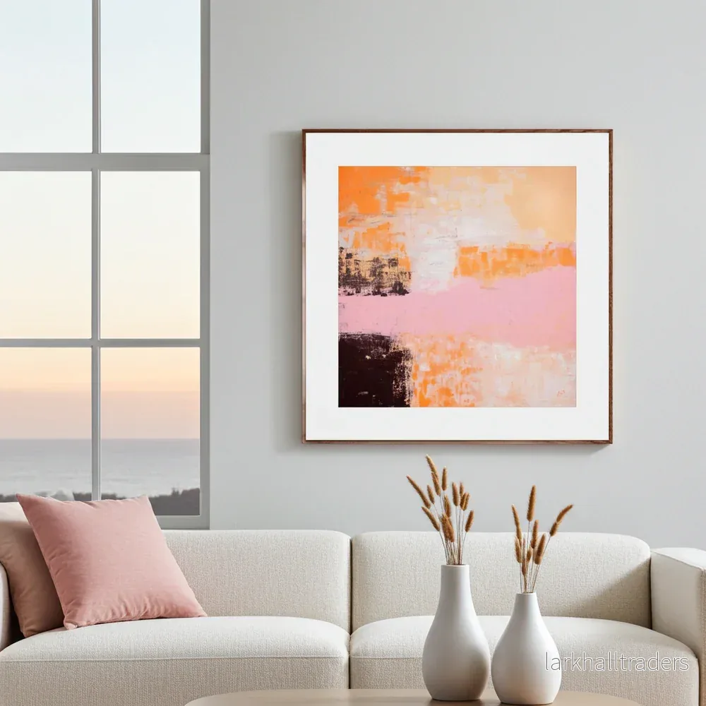 Fine Art Print Abstrakt Havslandskap Korallorange - Coral Sunset | Museumskvalitet - Bild 2