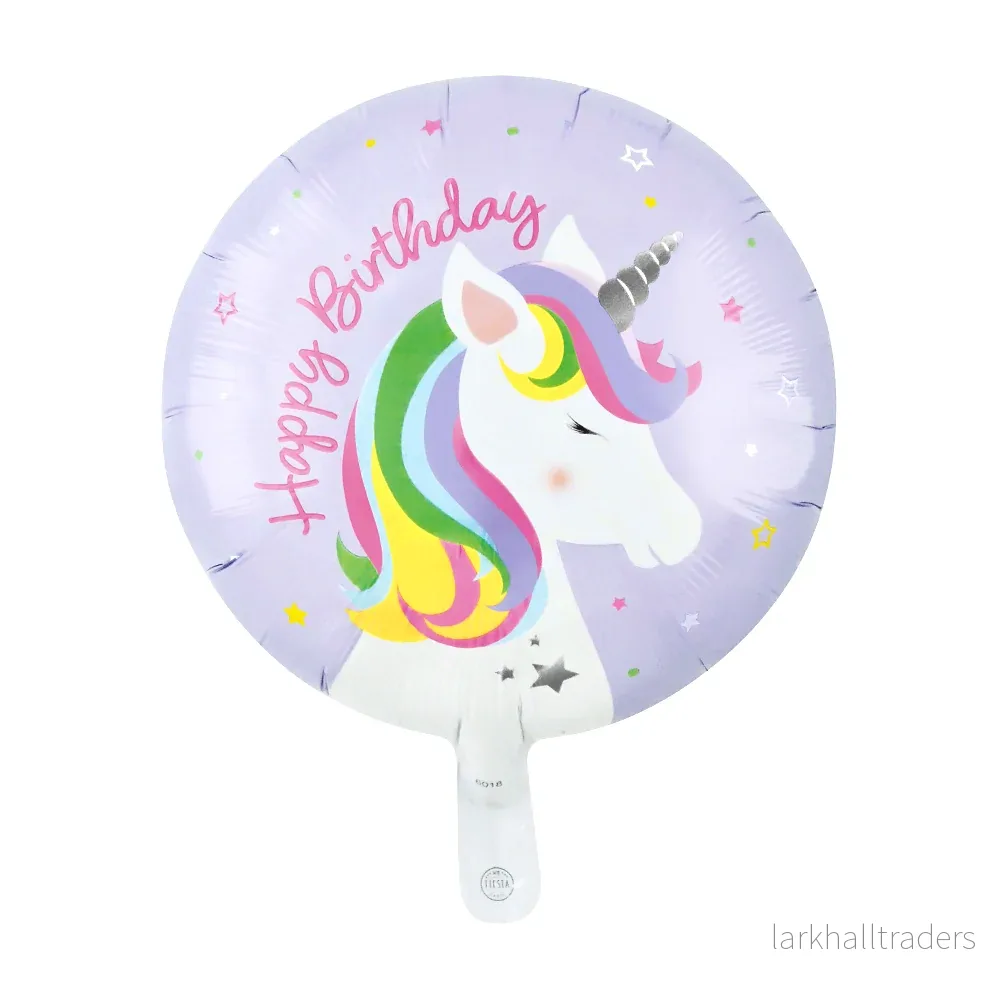 Folieballong, happy birthday enhörning 46 cm