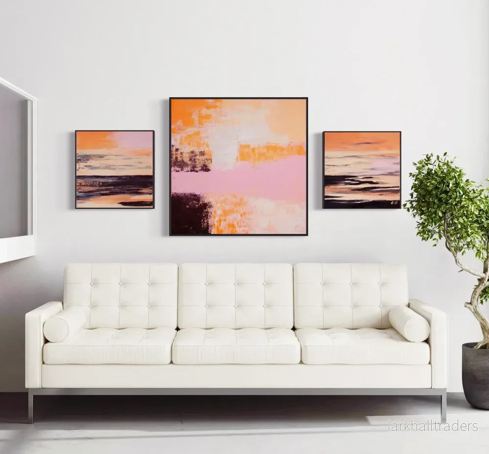 Fine Art Print Abstrakt Havslandskap Korallrosa - Coral Beach Piece 1 | Museumkvalitet - Bild 3