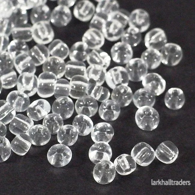 Seed Beads, 4mm, transparent klar, 30g Seed Beads, 4mm, transparent klar, 30g