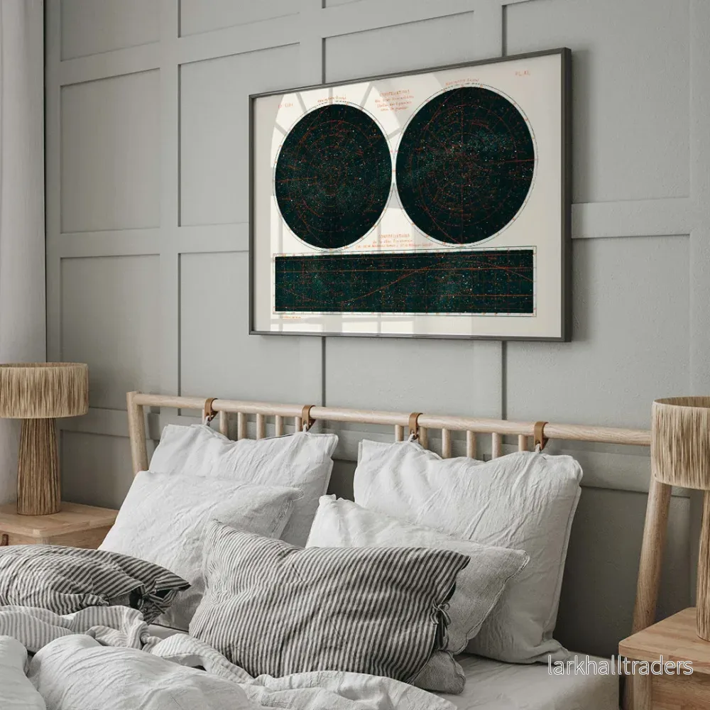 Konstellationer i de två hemisfärerna Poster